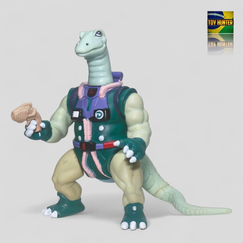 DINOSAUCERS BRONTO THUNDER 🇧🇷 GLASSLITE BRAZIL VINTAGE FIGURE WITH 3D WEAPON