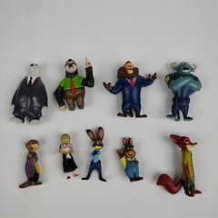 Disney Zootopia Figure Lot of 9 Nick Wilde Judy Hopps Flash Sloth Chief Bogo Toy