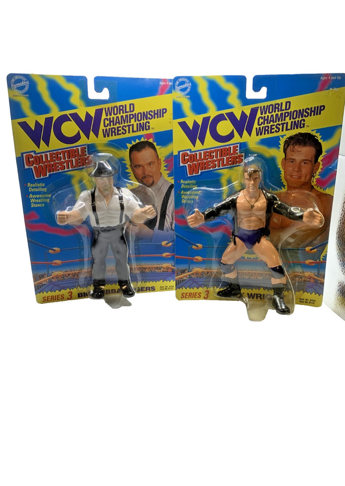 WCW Big Bubba Rogers and Alex Wright Series 3 Toymakers Two-Pack Bundle MOC WWE