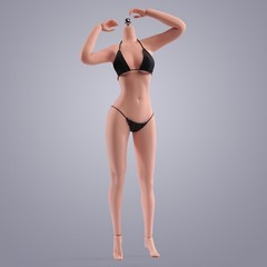 USA 1:6 Female Normal Skin Large Bust Breast 12in Flexible Seamless Figure Body
