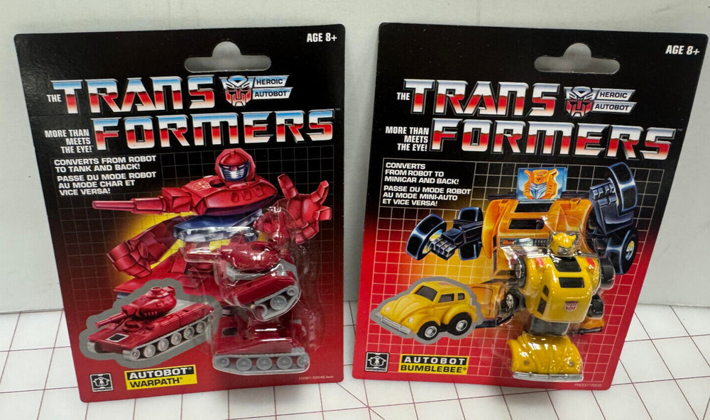 Transformers G1 AUTOBOT MINI-BOT BUMBLEBEE & Warpath Retro Walmart Exclusive New
