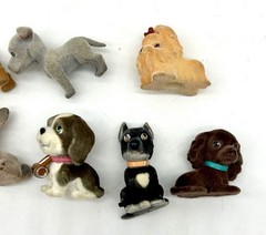 Puppy In My Pocket Mixed Lot of 10 Fuzzy Felt Flocked Mini Figure Toys