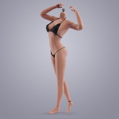 USA 1:6 Female Suntan Skin Large Bust Breast 12in Flexible Seamless Figure Body