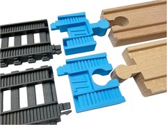 TrackMaster and Wooden Railway Adapters – 2pc Light Blue, Perfect for Ages 3+