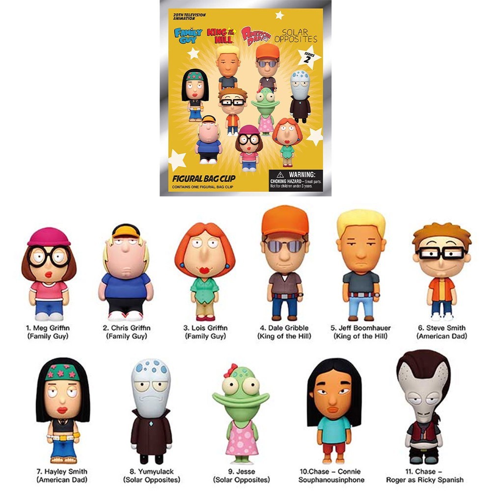 Fox Adult Animation Series 2 Blind Bag Figural Foam Clip Random 1pc Toy Keychain