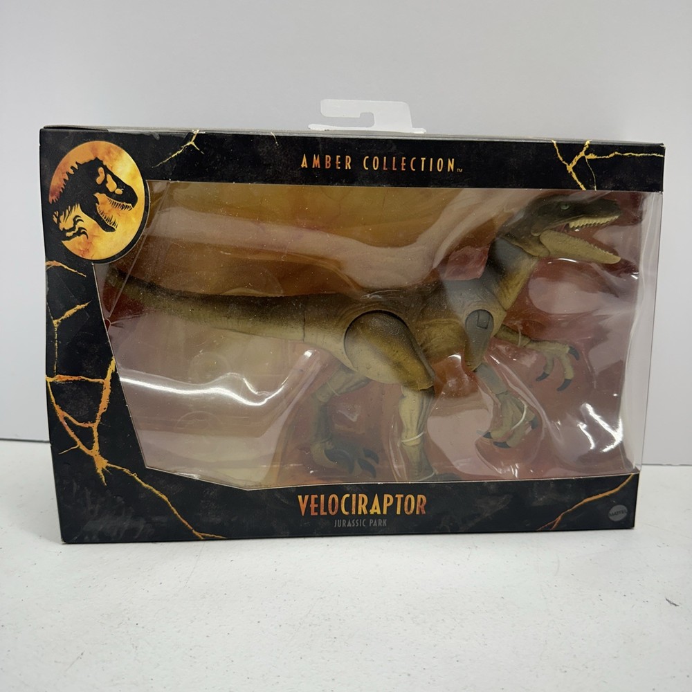 2021 Mattel Jurassic Park Amber Collection 6″ Jurassic Park Velociraptor Sealed
