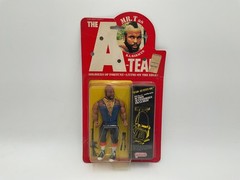 VINTAGE 1983 GALOOB A-TEAM MR. T B A BARACUS ACTION FIGURE ON CARD – WEAR