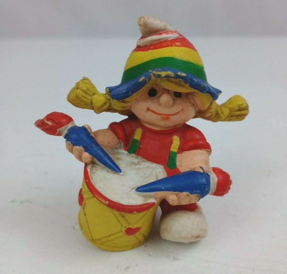 Vintage 1980 Wallace Berrie Rainbow Brite Drummer Girl Made In Portugal 2.25″