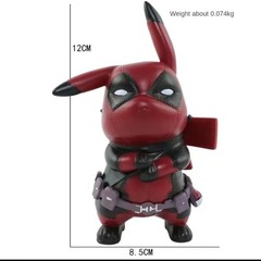 Deadpool Pikachu Figure Collectible Toy | Cute Marvel Parody Action Figure | Des