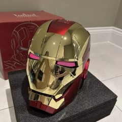 Iron Man Gold MK5 Helmet Electronic Voice Activated Open&Close Mask Autoking New