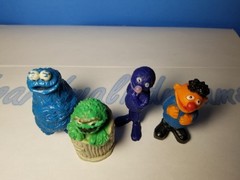 Vintage Lot of 4 Sesame Street PVC Figures Grover Ernie Oscar Cookie Monster