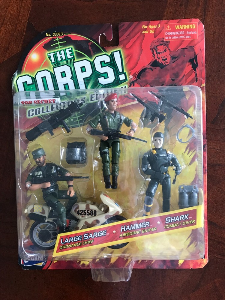 THE CORPS! 3 Man Soldier Team Lanard Toys, 2001 Collectors Edition #03313. NEW!