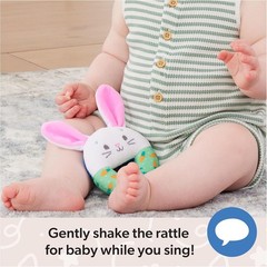 Hop Little Bunnies Sensory Rattle for Babies 3 and Up Tactile Stimulation