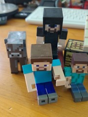 Minecraft Figure Animal Mob Lot Steve Iron Golem Wolf Pig Sheep Zombie Cow
