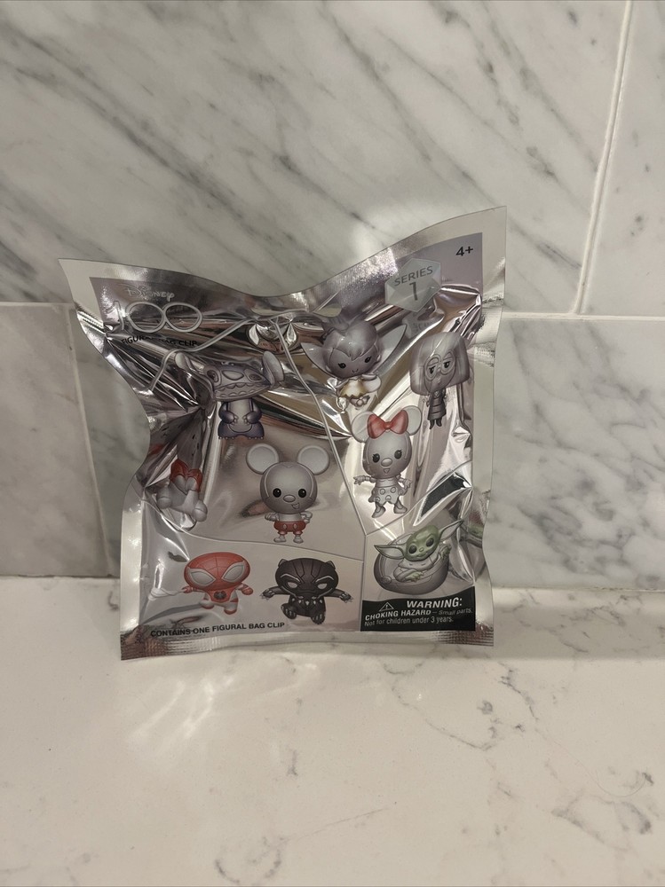 Disney 100 Series 1 Figural 3D Bag Clip Lot of 7 New Sealed Blind Bags