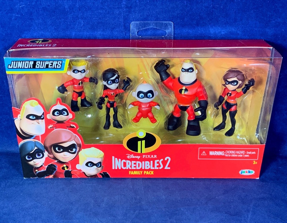NEW Incredibles 2 JUNIOR SUPERS Family Pack 6 FIGURES Jack MR & MRS Violet DASH