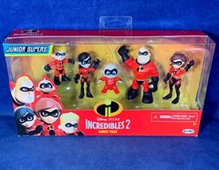 NEW Incredibles 2 JUNIOR SUPERS Family Pack 6 FIGURES Jack MR & MRS Violet DASH