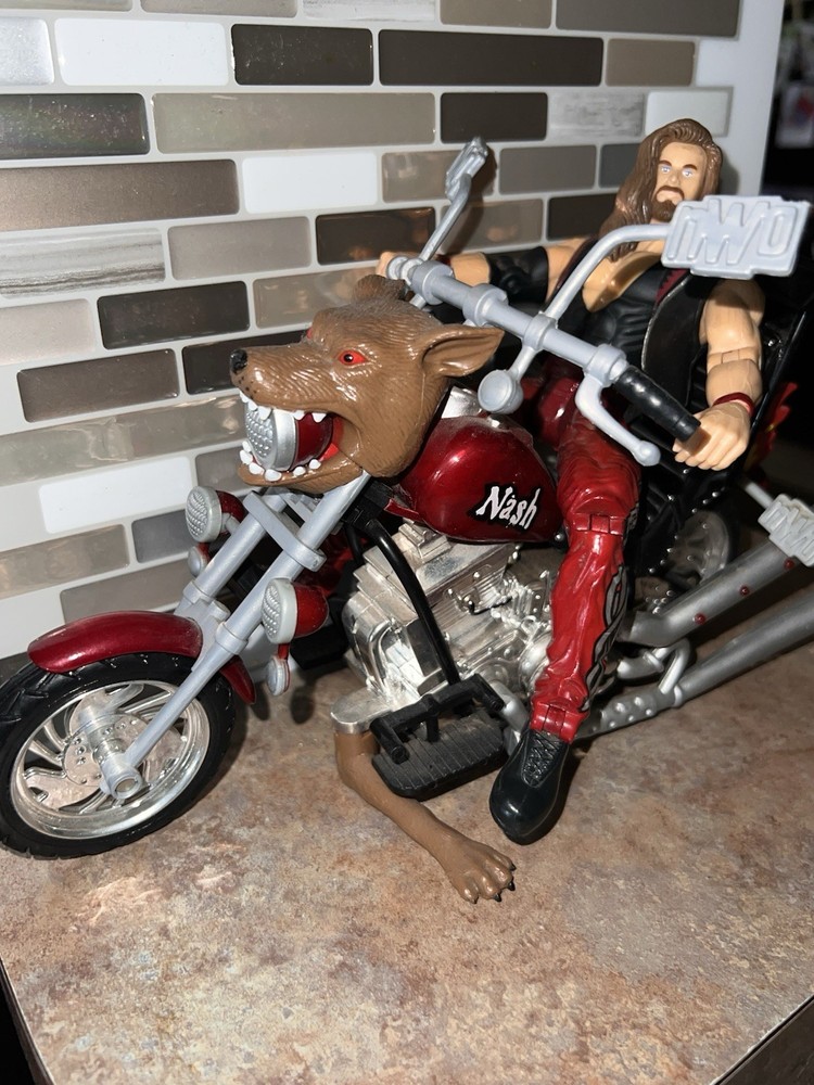 WCW Road Wild Wrestlers Kevin Nash’s Motorcycle Figure Vehicle Toy Biz PAC 2000