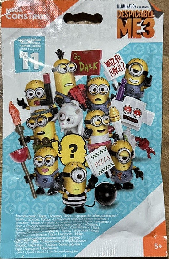 1 MINION -BLIND BAG, PACK MEGA CONSTRUX DESPICABLE ME 3 SEALED UNKNOWN CHARACTER