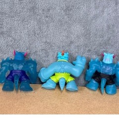Heroes of Goo Jit Zu Action Figure Lot Tyro Rock Jaw Blue Stretchy Squishy 3pc