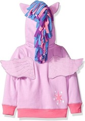 Girls Hoodie Purple Twilight Sparkle 4T Zip Up 3D Wings & Mane Halloween