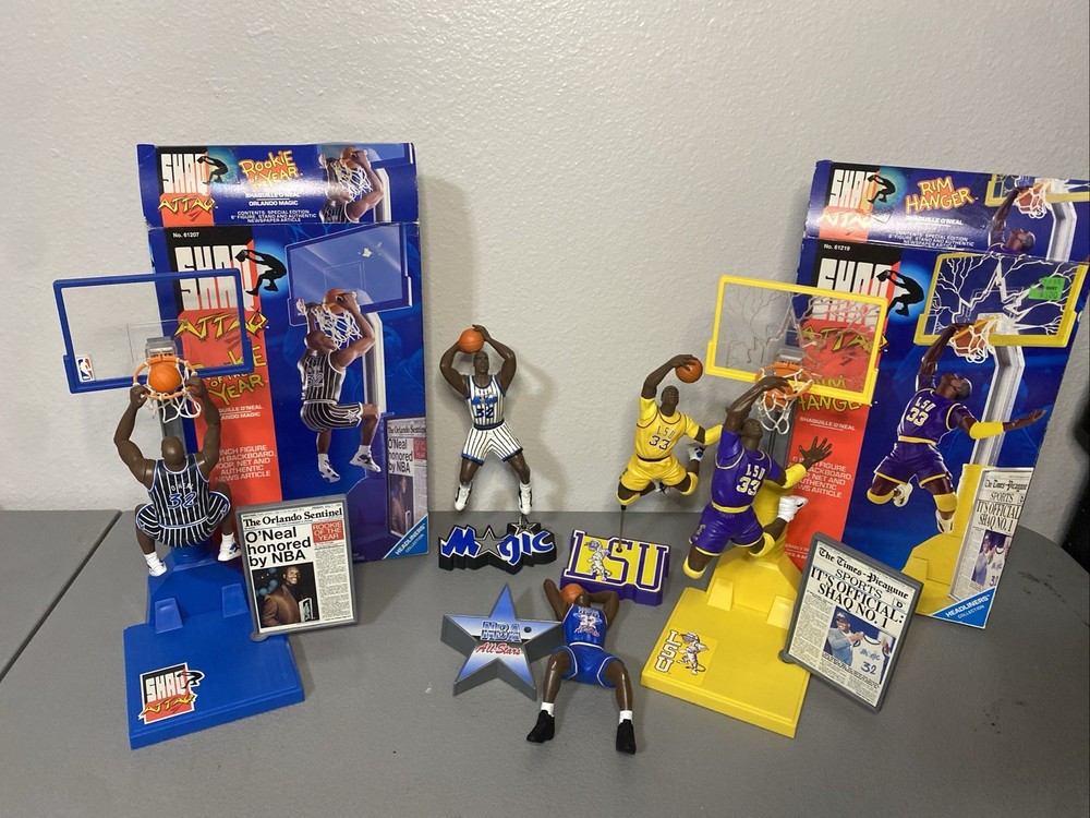 Lot Of Shaquille O’neal Shaq Figures & Shaq Attaq Pocket Shot