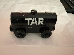 1998 Authentic Learning Curve Britt Allcroft Wooden Thomas Train Tar Tanker!