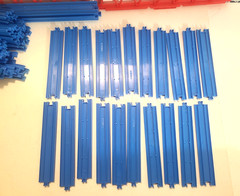 Vtg TOMY Plarail Blue Train Track Bridge Lot 145 pc Thomas & Friends TrackMaster