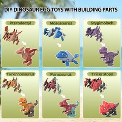 Dinosaur Toys for 3 4 5 6 7 8 Year Old Boys,3 Pack Hatching Dinosaur Eggs wit…