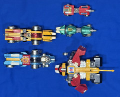 Voltron Set 5 Lions 1981 Taiwan Die-Cast GB-36 Near Complete Chrome Weapons
