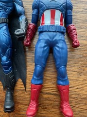 2 Hasbro Mattel Action Figures Superhero 6” Marvel DC Comics Batman & Captain Am