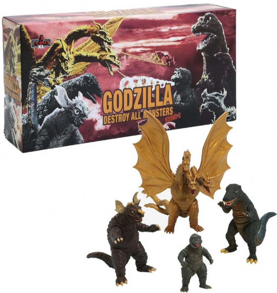Godzilla Destroy All Monsters 5 Points XL Action Figures Deluxe Box Set MEZCO