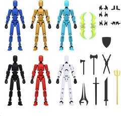 6 Pack Action Figures Plastic 3D Printed Multi-Jointed Poseable Toys for Play…