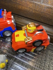 Transformers Rescue Bots Academy Pull Back Lot Of 3 Optimus Prime Heatwave WORKS