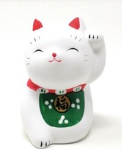 THY COLLECTIBLES Hand Painted Green Feng Shui Mini Maneki Neko Lucky Cat Fu…