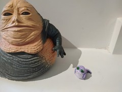 Ziro the Hutt Baby Figure, Custom Star Wars, Handmade, Hand Painted 1 Of A Kind