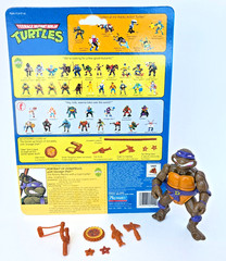 1990 TMNT Donatello w/Storage Shell includes card back and accessories preowned