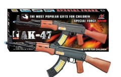 AK 47 Toy Gun Assault Rifle Battery Flashing Lights Sound Vibration Gift Play