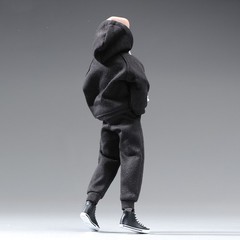 USA 1/12 Black Hoodie Pants Trousers Clothes For 6″ Male TBL Action Figure Body