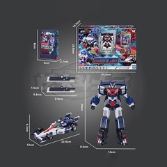 Metal Cardbot W Flash Vector F1 Race Car 2-Mode Transformer Robot NFC Card Toy