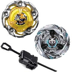Beyblade X Starter UX Series UX-03 Wizard Rod + UX-08 Silver Wolf Launcher Toys