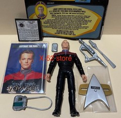 Star Trek Voyager Lt Tom Paris Con Officer figure w Trading Card