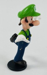 2007 Nintendo Luigi 2.5″ PVC Mini Figure Running Pose Black Base Super Mario