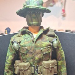 Vietnam War Action Figure w Camo Uniform Clothes Rifle & Backpack Gear 12 in