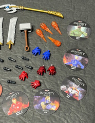 MARVEL INFINTY SAGA BLOKEES LOT OF PARTS ACCESSORIES WEAPONS AS SHOWN AS IS