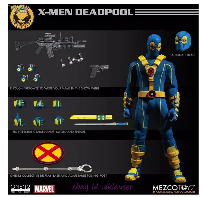 Mezco Toyz 2017 SDCC Exclusive One:12 ‘Deadpool X-Men Variant- NEW Blue Yellow