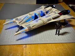 Buck Rogers Thunderfighter Starfighter Model 17in. (BEIGE LARGE ANIMATED LIGHTS)