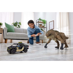 Jurassic World Rebirth Track N Chomp Distortus Rex & Vehicle Dinosaur Toy