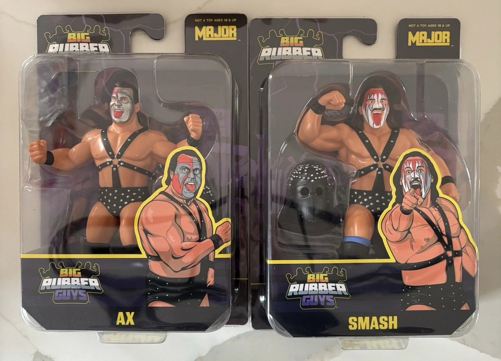 PRESALE! Major Big Rubber Guys DEMOLITION AX & SMASH SET Posed 8″ AF WWE/WWF