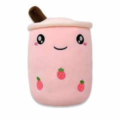 Soft Boba Milk Tea Pearl Bubble Brown White Pink Green Plush Pillow Stuffed Doll